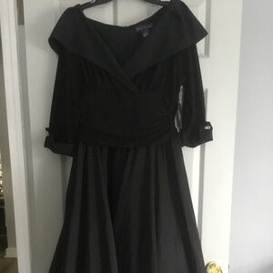 Jessica Howard Black Vintage 1960’s June Cleaver MIDI Dress Size 16 New